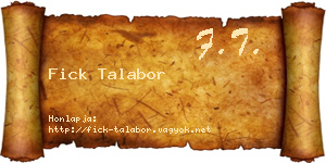 Fick Talabor névjegykártya